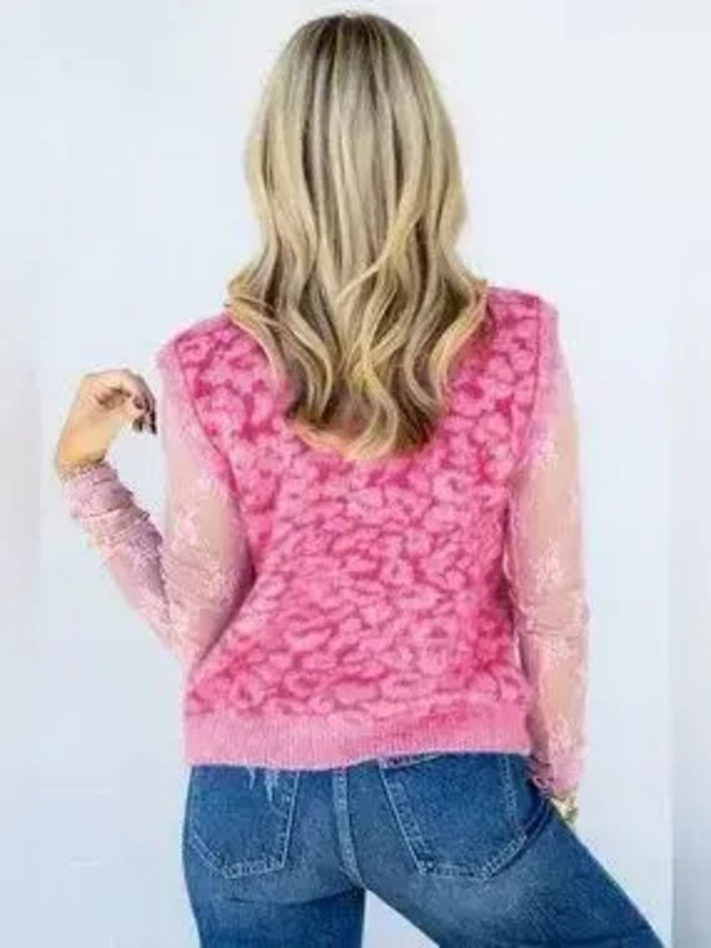 Leopard Button-Down Fuzzy Sweater Vest - Picture 5 of 9